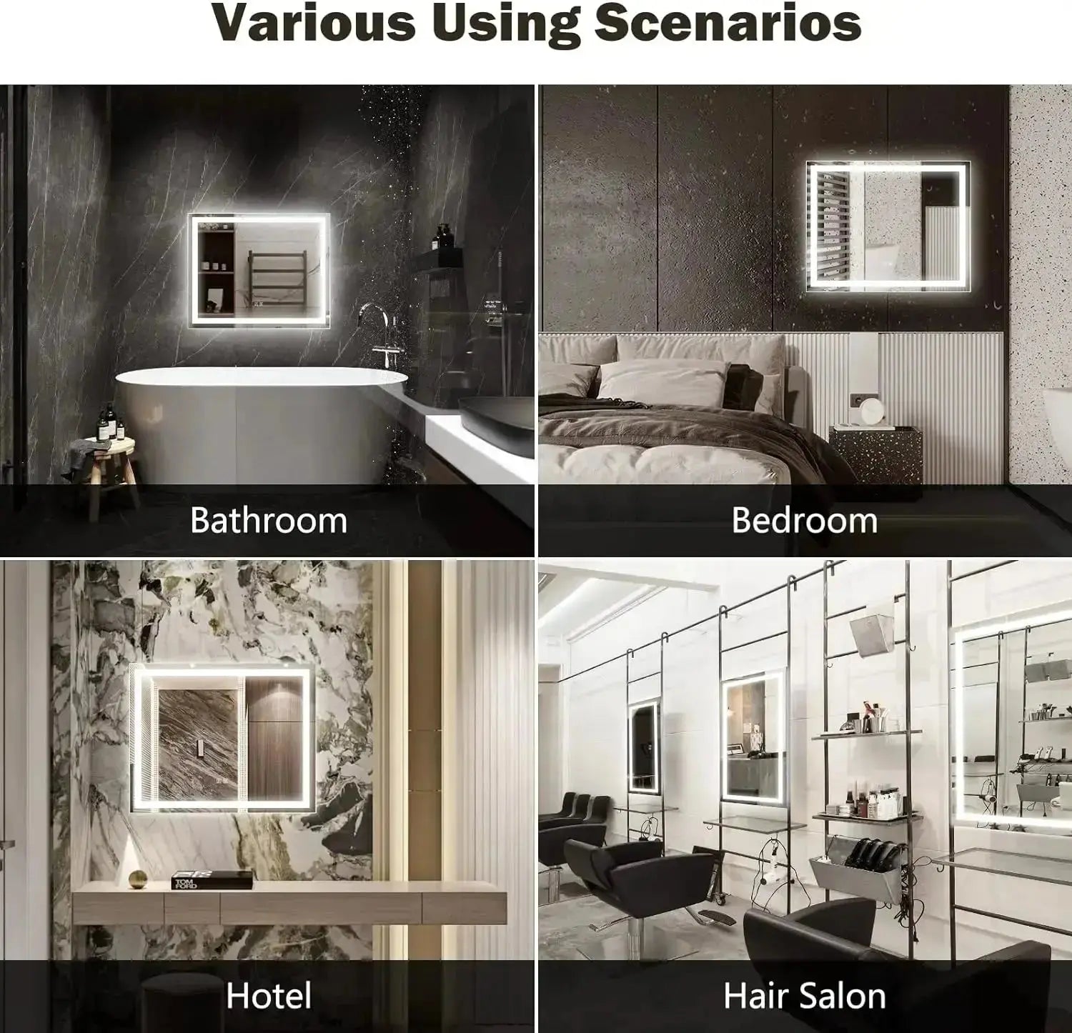 Center Glow LED Bathroom Mirror 20x28 Inch