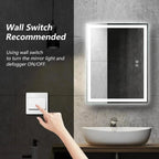 Center Glow LED Bathroom Mirror 20x28 Inch