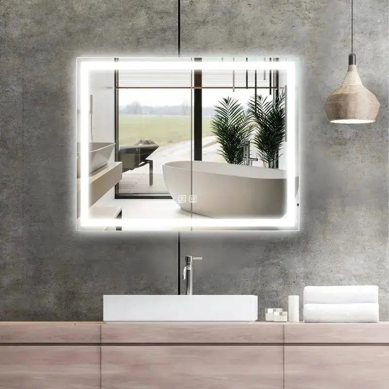 Center Glow LED Bathroom Mirror 20x28 Inch