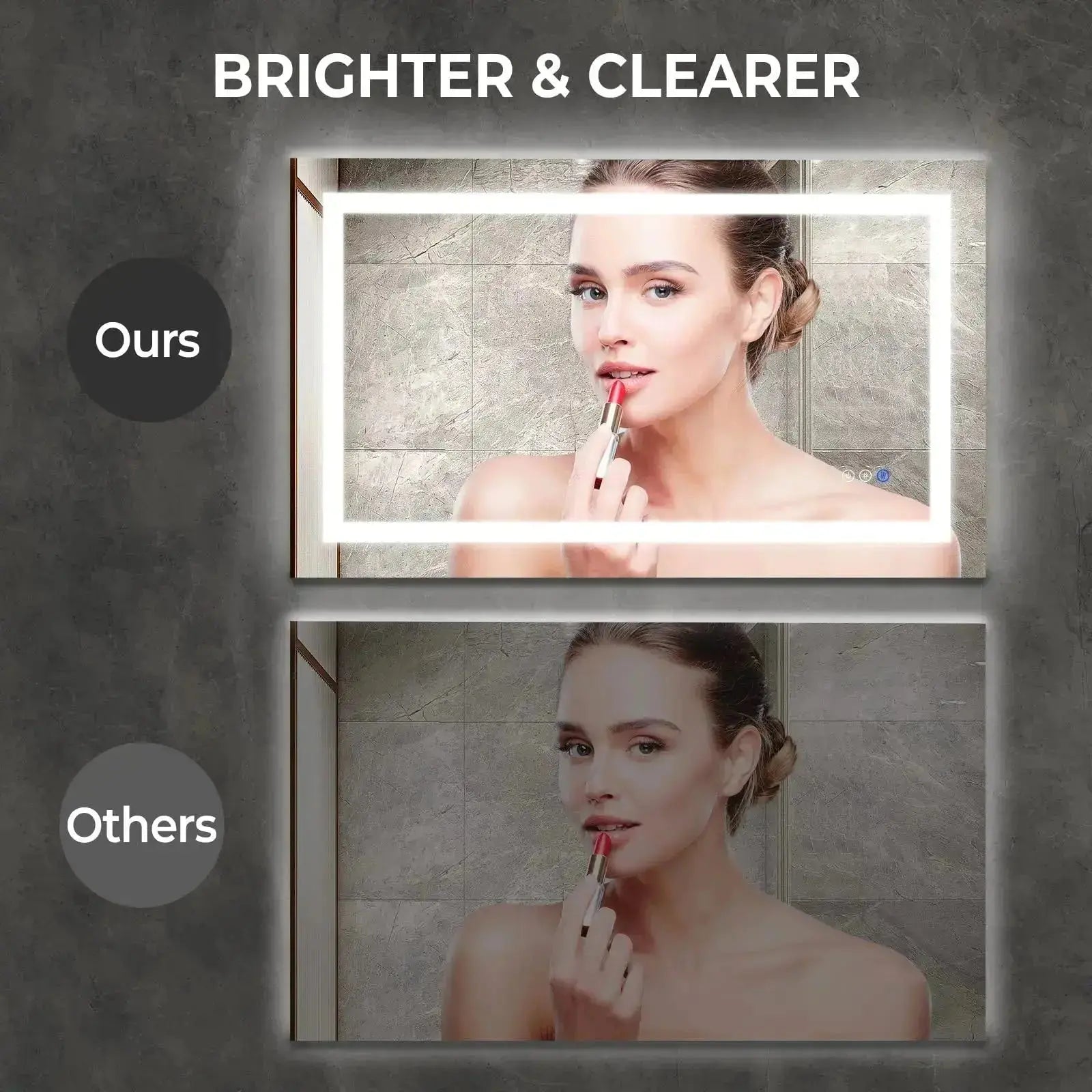 Center Glow LED Bathroom Mirror 20x28 Inch