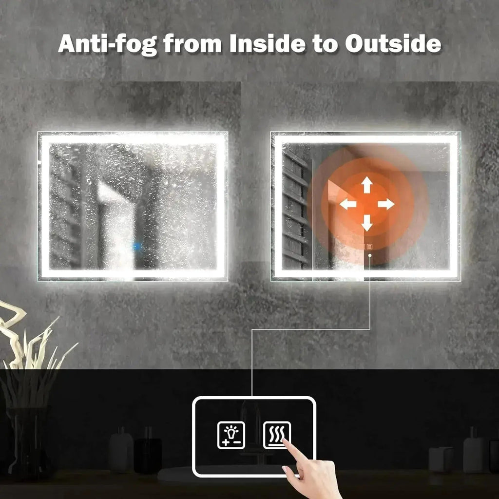 Center Glow LED Bathroom Mirror 20x28 Inch