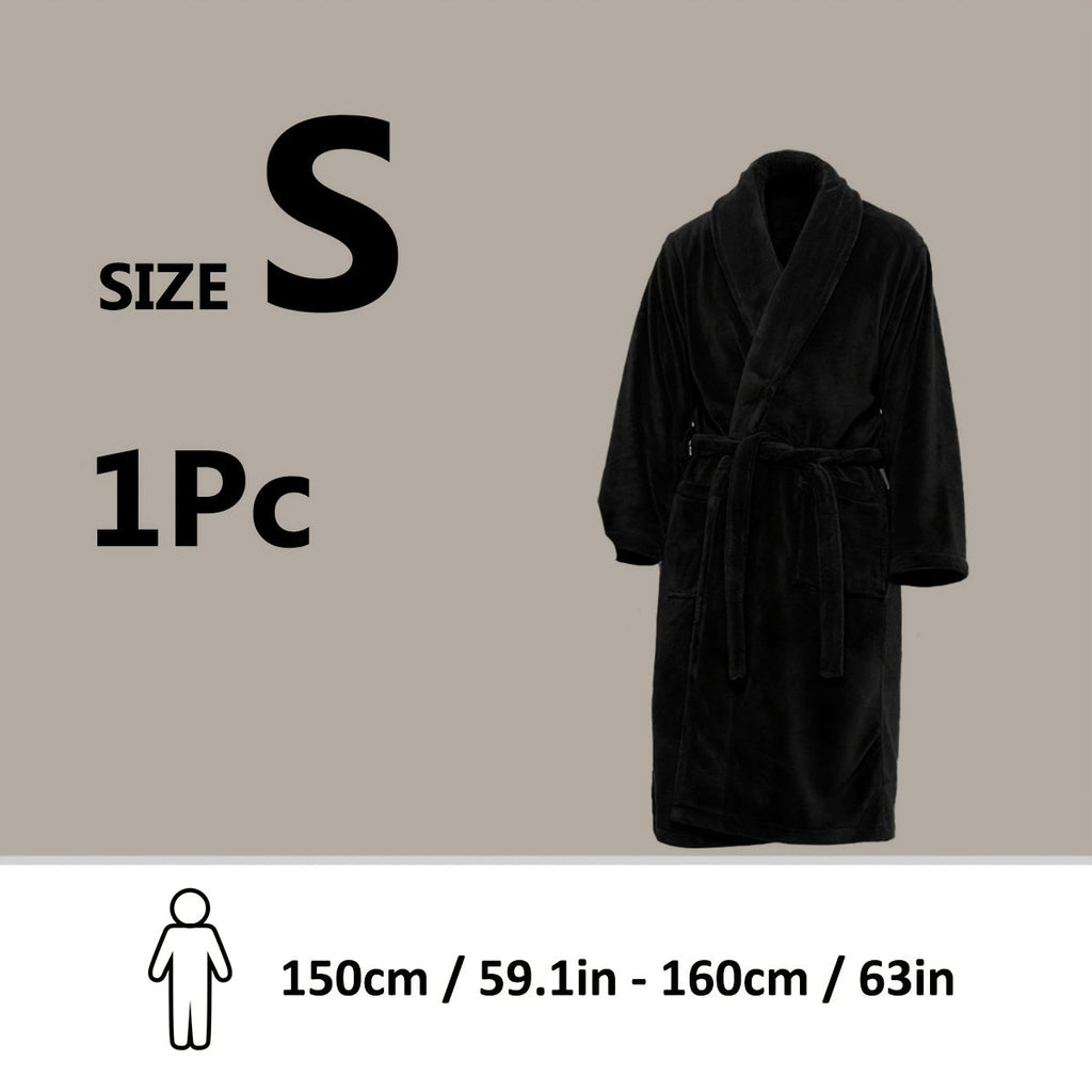 Unisex Extra Warm Coral Fleece Bathrobe Mens and Women Adult Robes for Your Bathroom Bath Towel Bedroom Shawl Collar Robes, Valentines gift for lovers