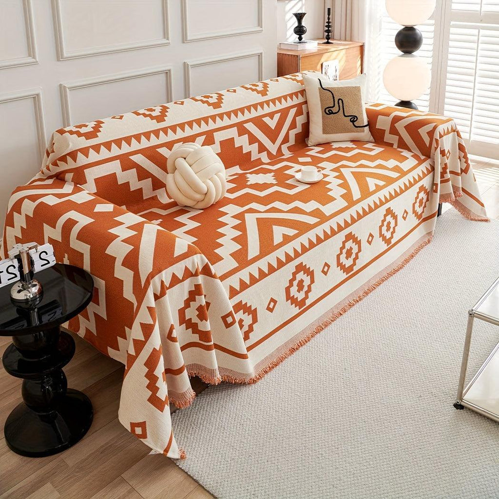 Boho-Chic All-Season Sofa Cover |Various Colors Pet Proof Couch Cover
