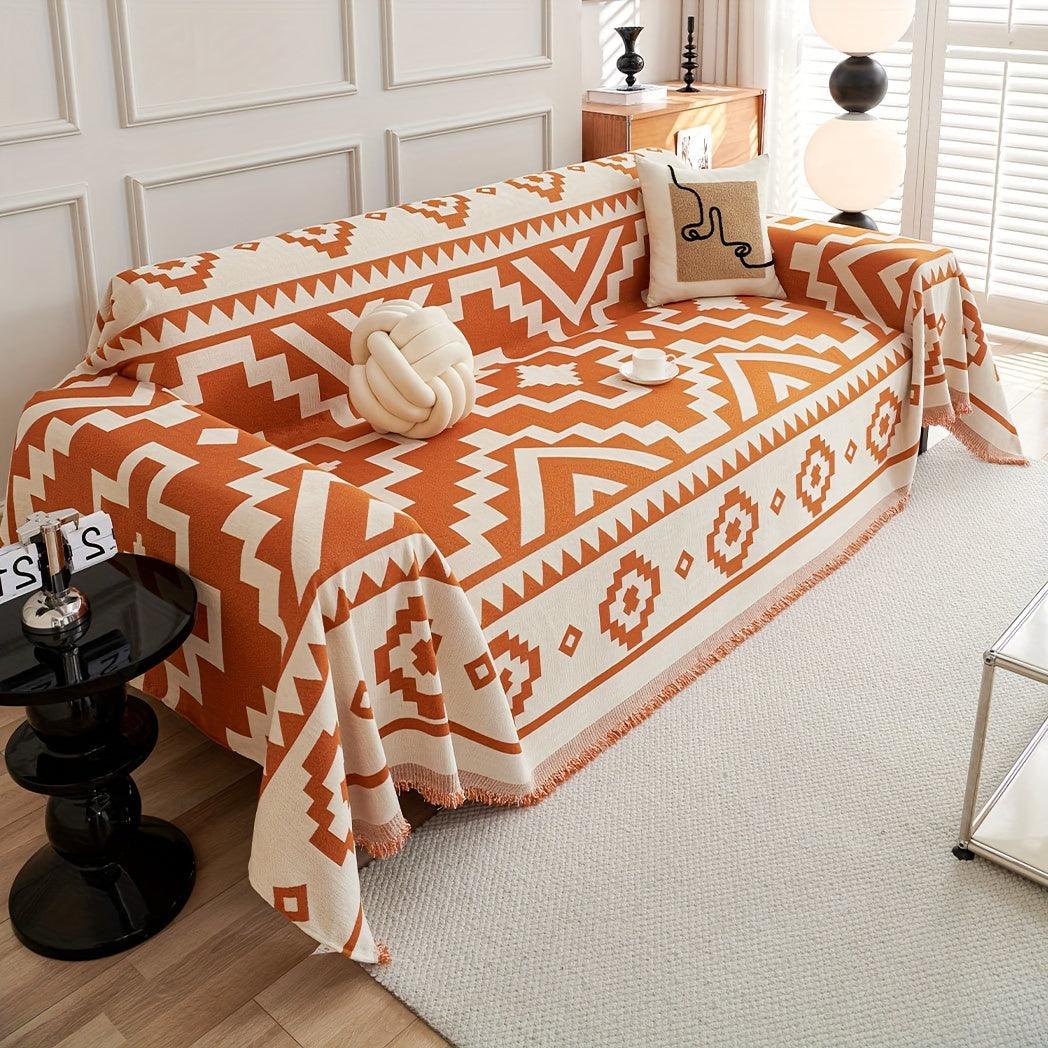 Boho-Chic All-Season Sofa Cover |Various Colors Pet Proof Couch Cover
