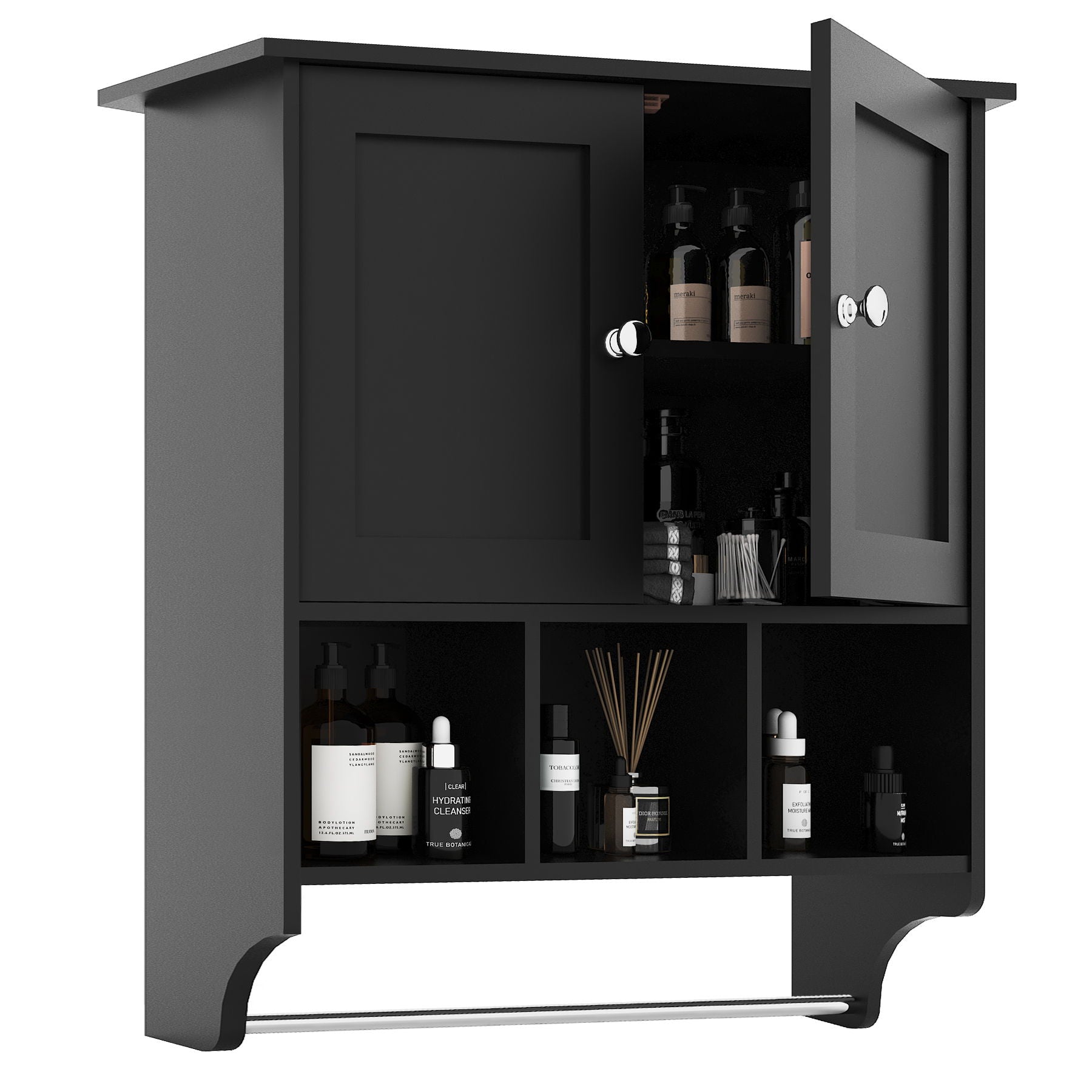 Bathroom Cabinet Medicine Cabinet, Black, Bathroom Kitchen