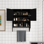 Bathroom Cabinet Medicine Cabinet, Black, Bathroom Kitchen
