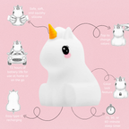 Unicorn Night Light - Soft Silicone Nursery Lamp | LumiPets®