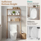 3-Tier Over The Toilet Storage Rack with Open Shelves-Gray Solid Pine