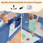 Cozibb BP01 Baby Playpen with Mat, 71" × 59" Extra Large Playpen for Babies and Toddler, Baby Fence Play & Sleep Area for Indoor & Outdoor