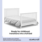 Solstice 5-In-1 Convertible Baby Crib, White