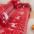 Festive Red Christmas Sofa Cover