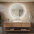4 in 1 Blacklit Black Framed Round LED Bathroom Mirror Various Sizes