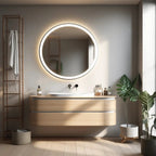 4 in 1 Blacklit Black Framed Round LED Bathroom Mirror Various Sizes