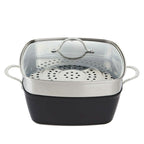 4-Piece: Curtis Stone Dura-Pan Chef Square Saute Set (Refurbished)