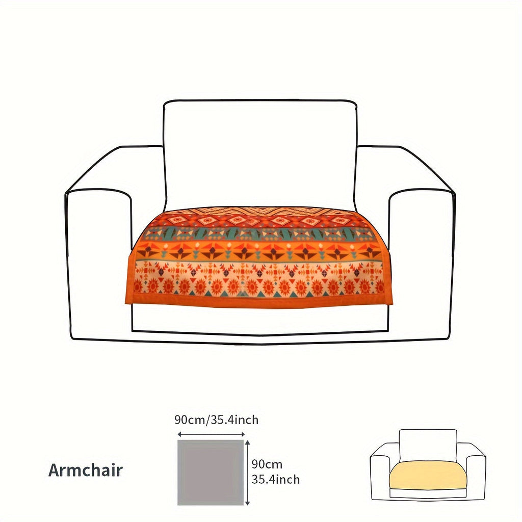 Bohemian Fall Colors Linen Sofa Cover Pet-Friendly Washable