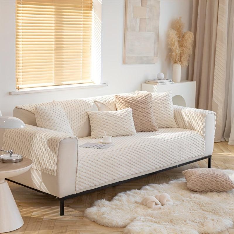 Plush Nordic Sofa Slipcover Pet/Kid Friendly Washable