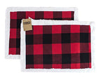 Fennco Styles Holiday Buffalo Plaid Red and Black with White Faux Fur Border Design Table Runner 16" W x 72" L