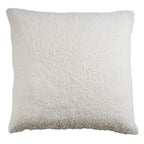 Fennco Styles Holiday Sherpa Design Decorative Throw Pillow 17 x 17 Inch - Red Accent Pillow for Home, Couch, Living Room and Christmas Décor