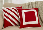 Fennco Styles Holiday Sherpa Design Decorative Throw Pillow 17 x 17 Inch - Red Accent Pillow for Home, Couch, Living Room and Christmas Décor