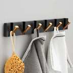 Black Gold, Folding Towel Hanger 2way Installation Wall Hooks Coat Clothes Towel Umbrella Leash Holder for Bathroom Kitchen Bedroom Hallway Pantry Laundry Entry Patio Pets