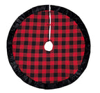 Fennco Styles Red & Black Buffalo Plaid Christmas Tree Skirt 53" Round - Holiday Tree Skirt for Home, Christmas Tree, Winter Festivals, Office, School Décor