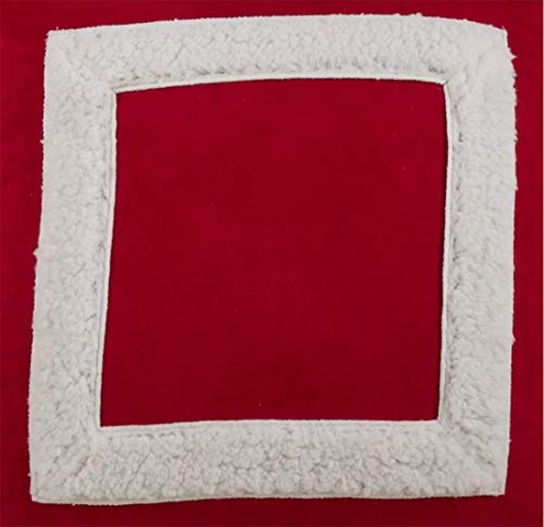 Fennco Styles Holiday Sherpa Design Decorative Throw Pillow 17 x 17 Inch - Red Accent Pillow for Home, Couch, Living Room and Christmas Décor