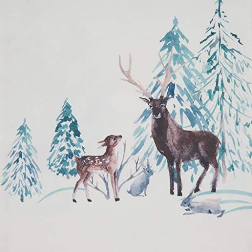 Fennco Styles Winter Reindeer Christmas Table Runner 16" W x 70" L - Multicolored Festive Table Cover for Home Décor, Dining Table, Banquet, Family Gathering, Holiday and Special Occasion