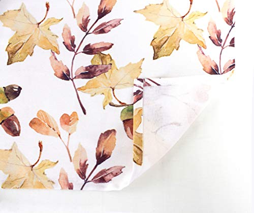 Fennco Styles Cottage Watercolor Acorn Leaves 16 x 72 Inch Table Runner – Multicolor Table Runner for Thanksgiving Dinner, Family Gathering, Special Event