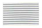 Fennco Styles Woven Classic Striped Area Rug 24" W x 51" L - Navy Blue Cotton Blend Carpet Indoor Outdoor Floor Mat for Living Room, Entryway, Bedroom and Floor Décor
