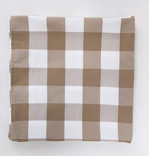 Fennco Styles Buffalo Check Design Tablecloth 54" W x 54" L - Handmade in USA - Plaid Rustic Table Cover for Everyday Use, Banquet, Holiday, Family Gathering and Special Occasion