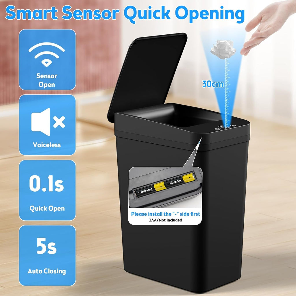 Automatic Touchless, Smart Garbage Can with Lid, 2 Pack 4 & 2.2 Gallon , Motion Sensor