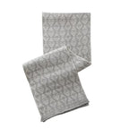 Fennco Styles Modern Diamond Woven Table Runner 14" W x 72" L - Ivory Geometric Fringe Table Mats for Dining Room, Banquets, Family Gatherings, and Holidays