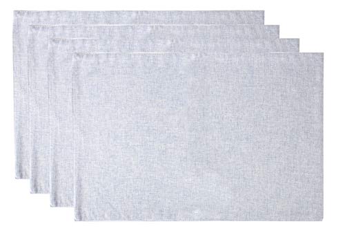 Fennco Styles Classic Woven Textile Decorative 12 x 18 Inch Table Placemats, Set of 4 - Solid Color Table Place Mats for Family Dinner, Banquets, Special Events and Home Décor