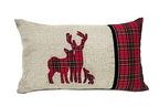 Fennco Styles Holiday Tartan Plaid Deer Christmas Decorative Throw Pillow Cover