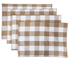Fennco Styles Buffalo Check Double Layers Reversible Placemats 14" W x 20" L, Set of 4 - Handmade in USA - Plaid Table Mats for Everyday Use, Banquet, Holiday, Family Gathering, Special Occasion