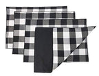 Fennco Styles Buffalo Check Double Layers Reversible Placemats 14" W x 20" L, Set of 4 - Handmade in USA - Plaid Table Mats for Everyday Use, Banquet, Holiday, Family Gathering, Special Occasion