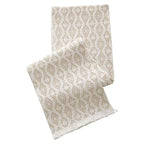 Fennco Styles Modern Diamond Woven Table Runner 14" W x 72" L - Ivory Geometric Fringe Table Mats for Dining Room, Banquets, Family Gatherings, and Holidays