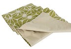 Fennco Styles Poinsettia Print 13 x 59 Inch Cotton Table Runner - Green Table Runner for Holiday Decor, Banquest, Special Events, Family Gathering and Everyday Use