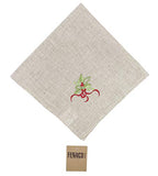 Fennco Styles Embroidered Holly Christmas Tree Double-Layer Holiday Tablecloth