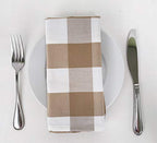 Fennco Styles Buffalo Check Design Cloth Napkins 18" W x 18" L, Set of 4 - Handmade in USA - Plaid Rustic Dinner Napkins for Everyday Use, Banquet, Holiday, Family Gathering and Special Occasion