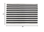 Fennco Styles Woven Classic Striped Area Rug 24" W x 51" L - Navy Blue Cotton Blend Carpet Indoor Outdoor Floor Mat for Living Room, Entryway, Bedroom and Floor Décor