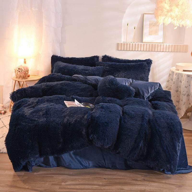 Thick Fleece Duvet Cover Bedding Set, 13 Colors