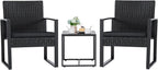 Black Cushioned Outdoor All Weather Patio Conversation Set
