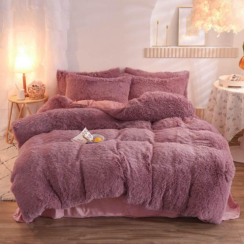 Thick Fleece Duvet Cover Bedding Set, 13 Colors
