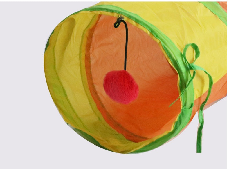 Curvy Rainbow Collapsible Cat Tunnel