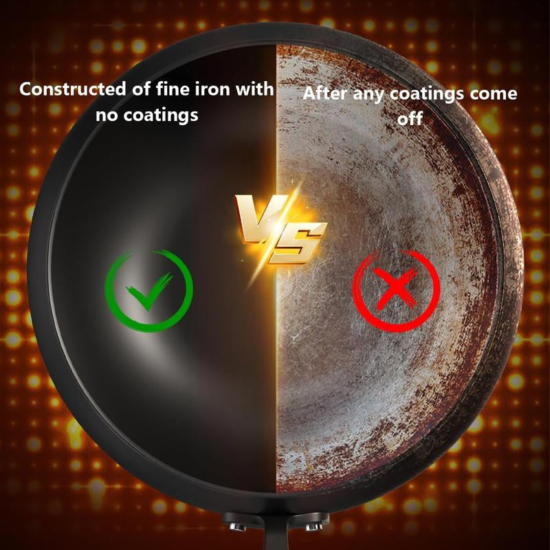 Thick Japanese Iron Pan, Uncoated Cast Iron, Hand-Forged Non-Stick Pan High-Purity