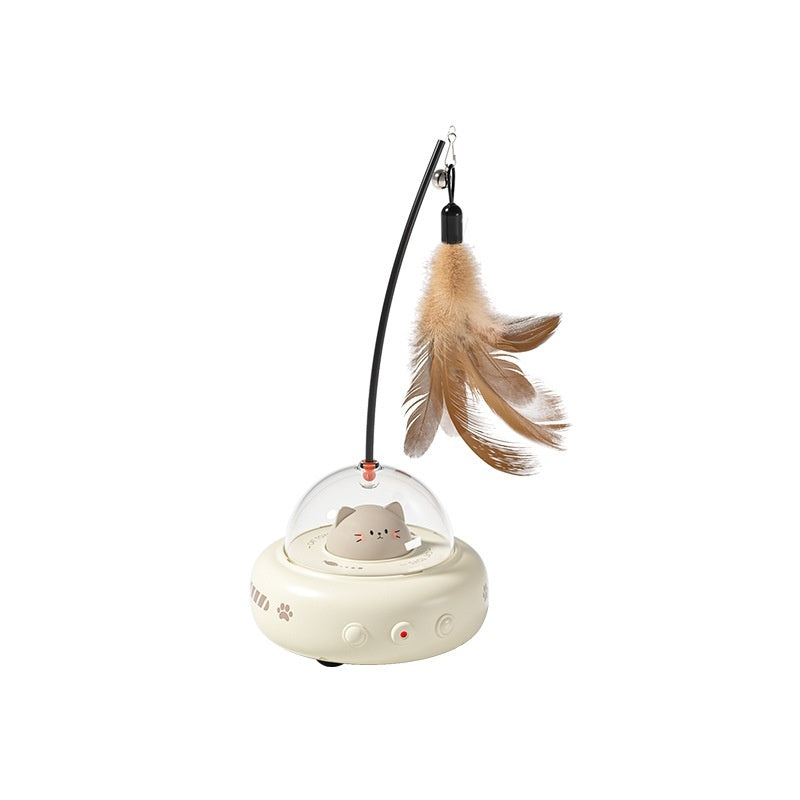 Rolling Light-Up UFO Cat Toy With Laser & Bell