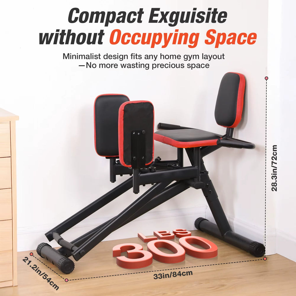 WARMOUNTS Hip Abductor Machine Glute & Thigh Trainer-Adjustable Resistance Band, 300Lbs Weight Cap
