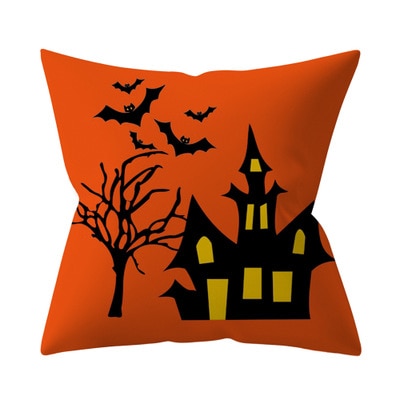 Retro Halloween Throw Pillow Cover