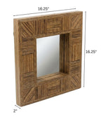 UMA Brown Wicker Frame - 16.25" Wall Mirror